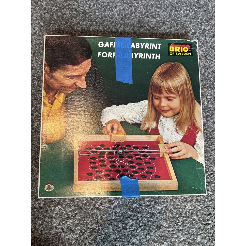 RARE Vintage 1971 Brio Of Sweden Fork-Labyrinth Board Game Gaffel Complete